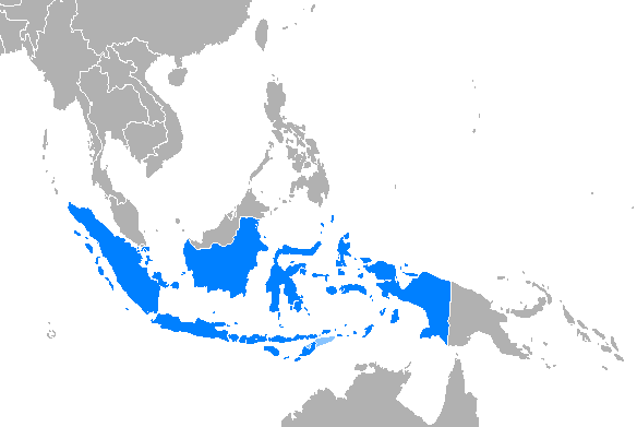 Mapa distribución Escinco Indonesio Lengua Azul Mapa distribución Escinco Indonesio Lengua Azul